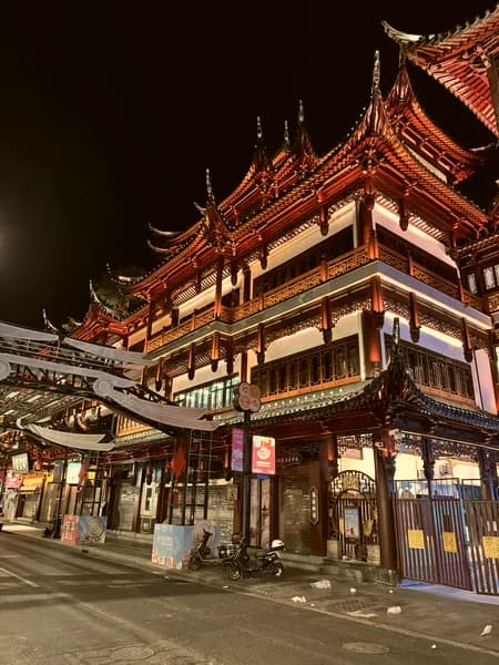 Traditional Chinese architecture at night